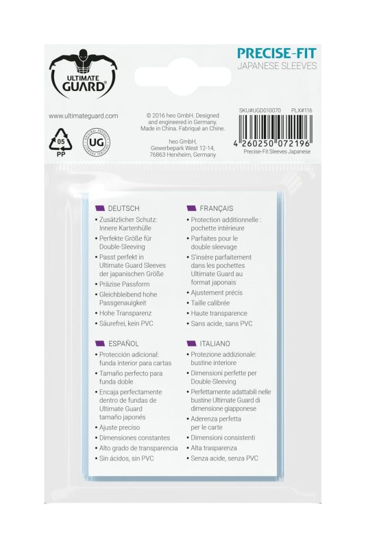 Ultimate Guard Precise Fit Sleeves Japanische Grosse Transparent 100 3