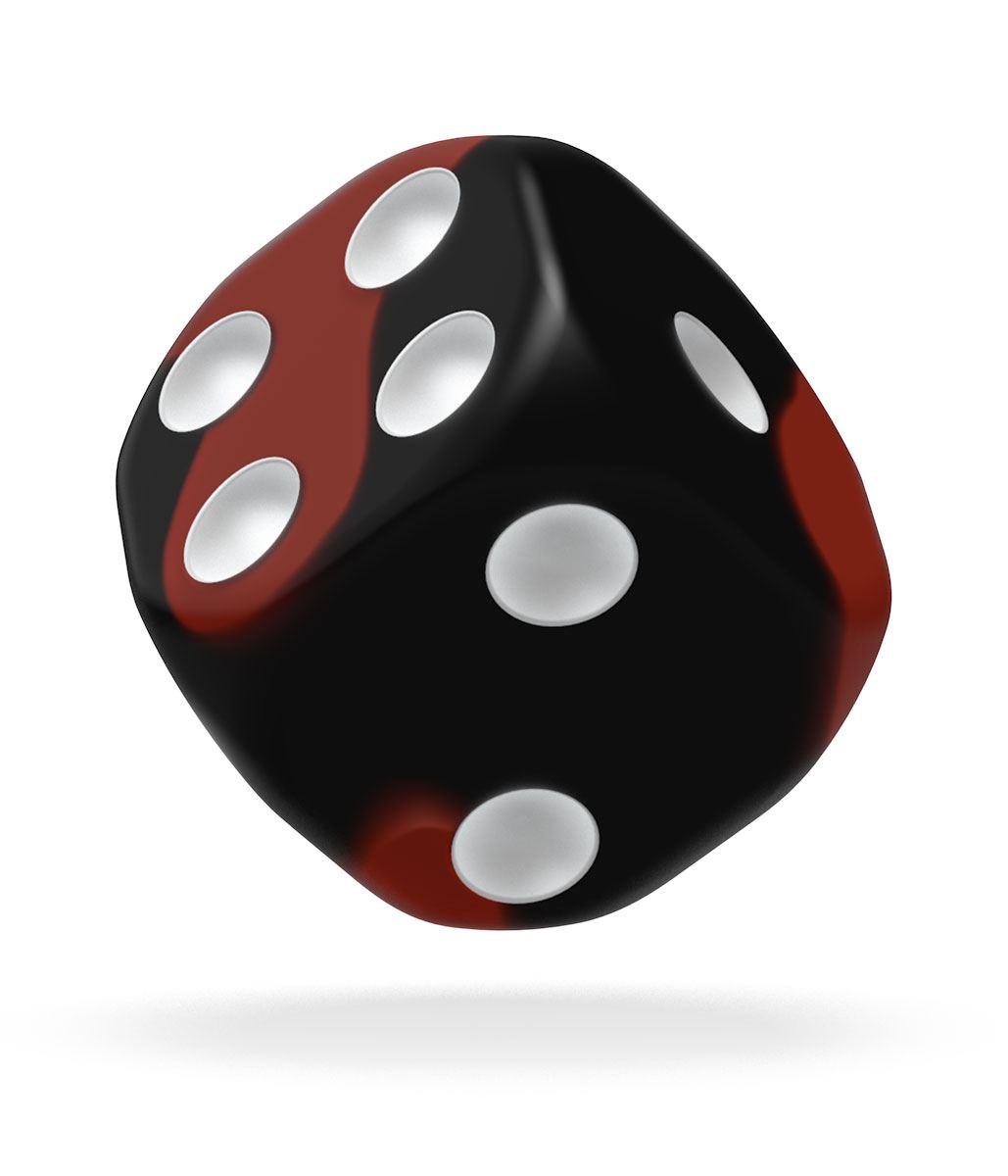Oakie Doakie Dice D6 Dice 16 Mm Glow In The Dark Lava 12 Singel