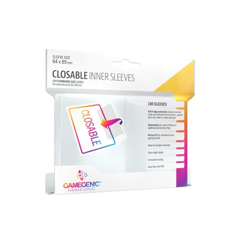 Gamegenic Closable Inner Sleeves 100 Sleeves