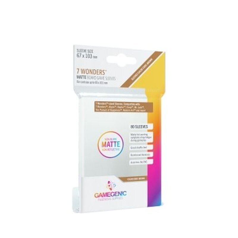 Gamegenic Matte 7 Wonders Sleeves 67 X 103 Mm Clear 80
