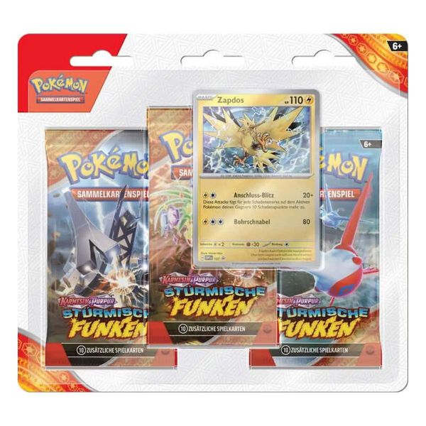 Karmesin & Purpur - St?rmische Funken 3-Pack Blister Zapdos (DEU)