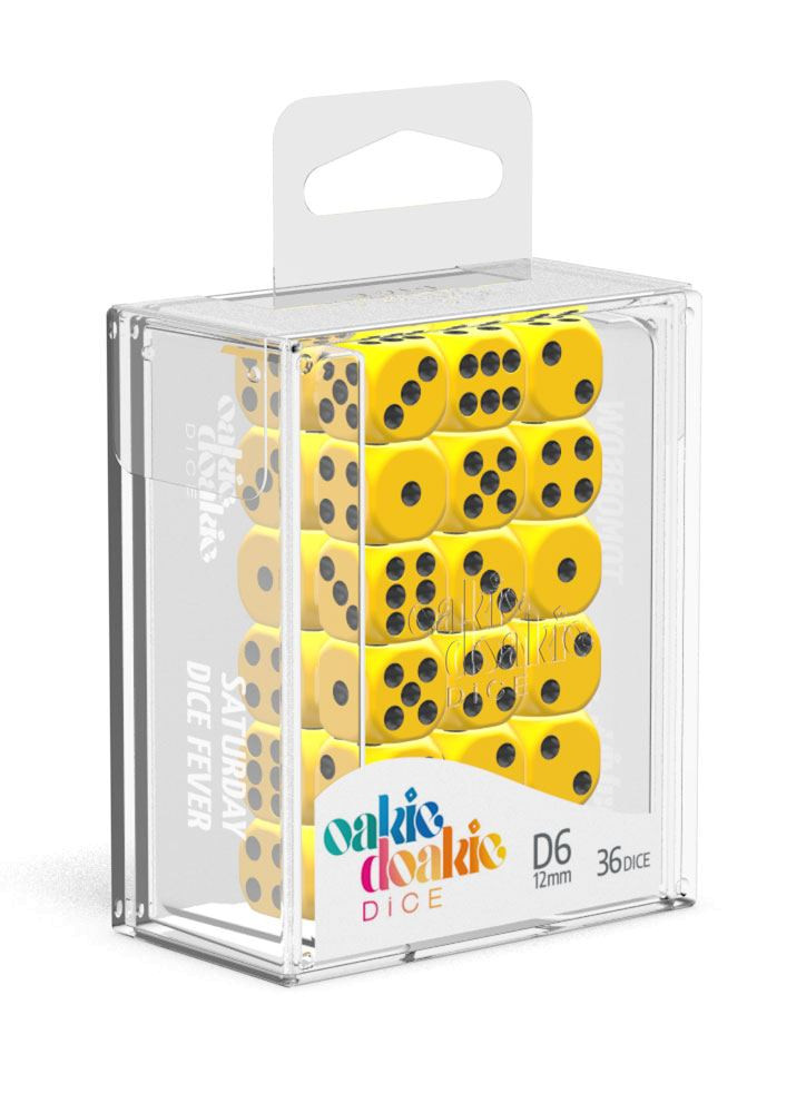 D6 Dice 12 mm Solid - Yellow (36)